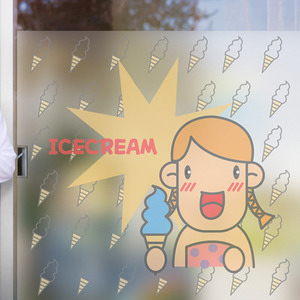 dgcn175-상큼 아이스크림-무점착 반투명 창문 시트지