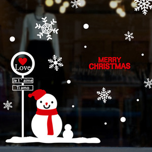 cmi151-러브 눈사람(중형)-크리스마스스티커