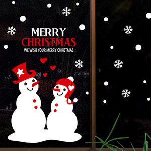 cmi170-눈사람 커플(중형)-크리스마스 스티커