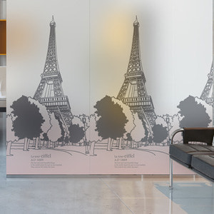 ncdr001-파리의 에펠탑-샤워부스 유리문시트지